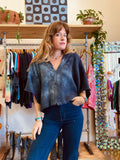 Alliene Boxy Top- Navy M/L