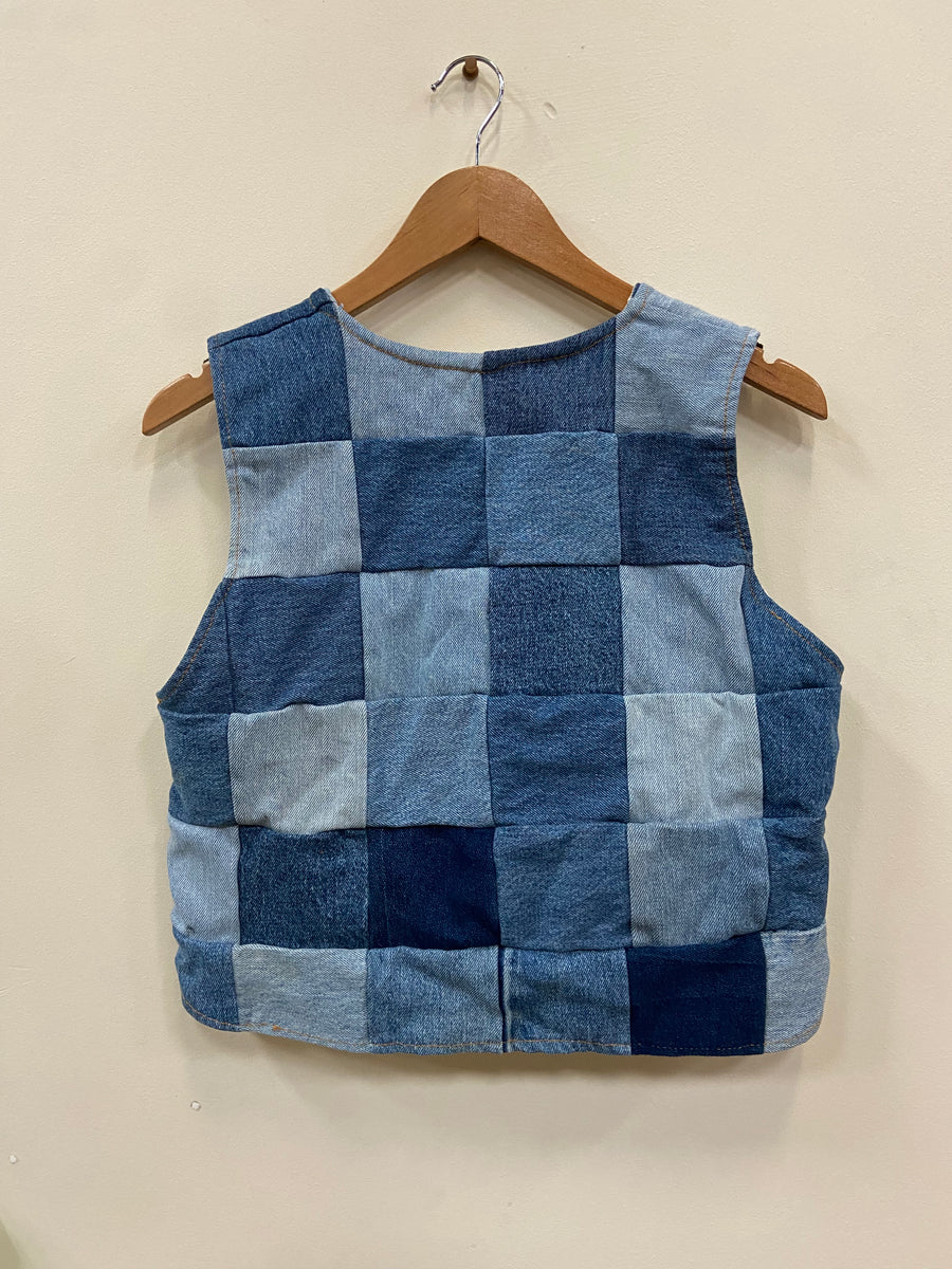Patchwork Denim Vest – Station 19 Designs