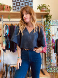 Alliene Boxy Top-  Navy S/M