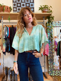 Alliene Boxy Top-  Sea S/M
