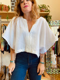Alliene Boxy Top- White S/M