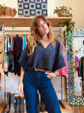Alliene Boxy Top-  Navy S/M