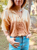 Alliene Boxy Top- Golden Sunset