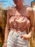 Frio Top- Orange Gingham