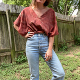 Alliene Boxy Top- Red Clay