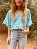 Alliene Boxy Top- Turquoise