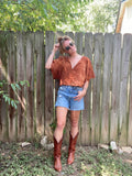 Alliene Boxy Top- Burnt Orange S/M