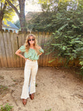 Loretta Top- Green India Print