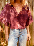 Alliene Boxy Top- Oxblood