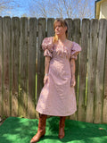 Orange Gingham Puff Sleeve