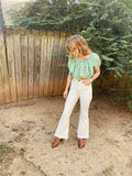 Loretta Top- Green India Print