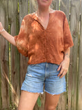 Alliene Boxy Top- Burnt Orange M/L