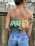 Frio Top- Orange Daisy/ Block Print