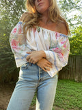 Loretta Open Sleeve- Hydrangeas