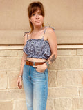 Frio Top- Navy Gingham
