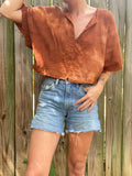 Alliene Boxy Top- Burnt Orange S/M