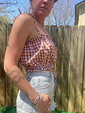Frio Top- Orange Gingham