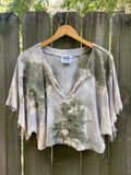 Alliene Boxy Top- Sage/ Gray S/M