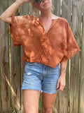 Alliene Boxy Top- Burnt Orange M/L