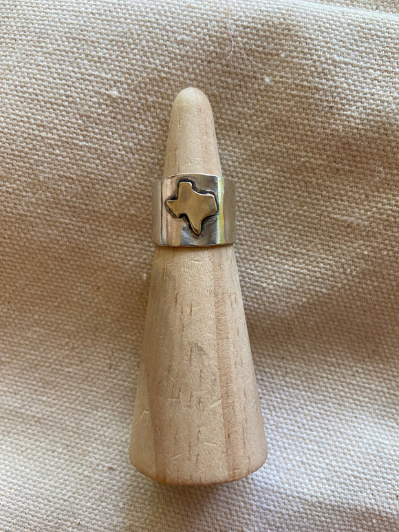 Brass and Silver Texas Cigar Ring