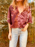 Alliene Boxy Top- Oxblood Swirl
