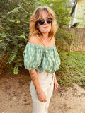 Loretta Top- Green India Print