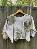 Alliene Boxy Top- Sage/ Gray S/M