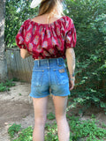 Loretta Top- Red India Print