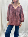 Maroon Flowy Top