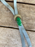 Emerald Rose Veriscite Bolo Necklace