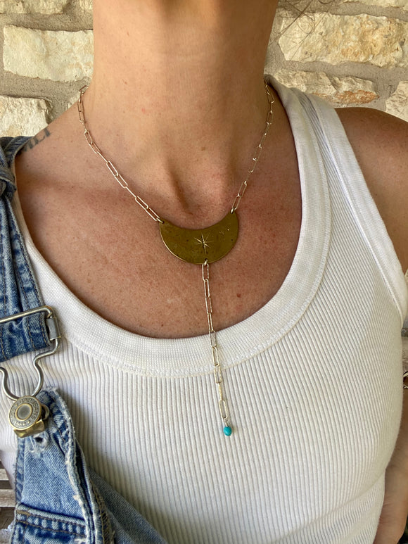Brass Crescent Necklace