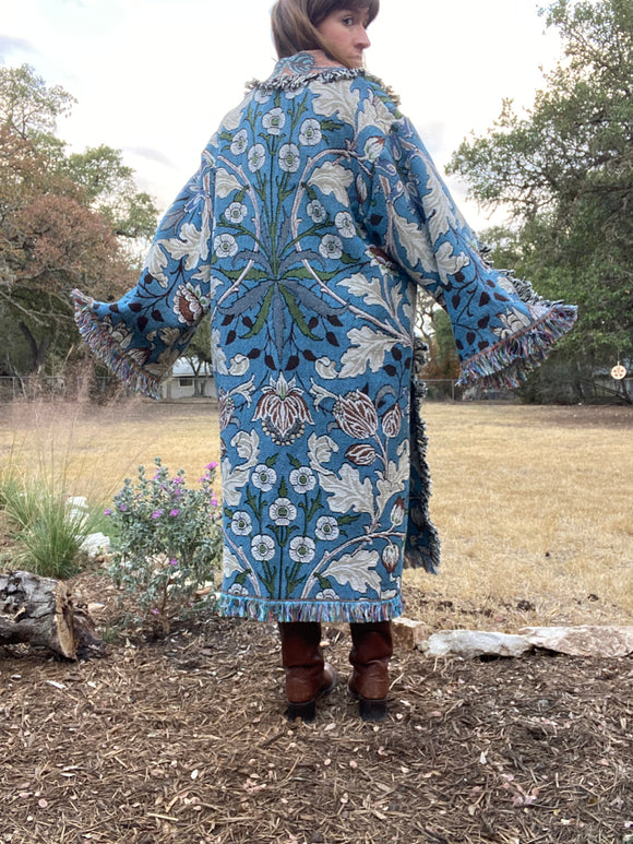 Blanket Coat- Blue floral