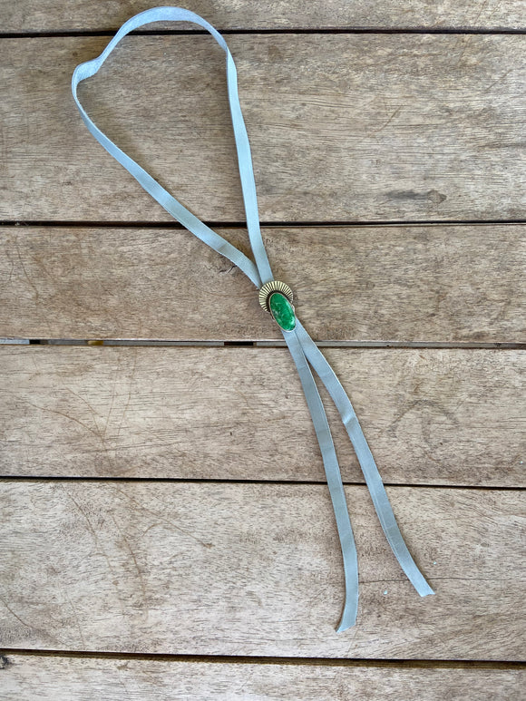 Emerald Rose Veriscite Bolo Necklace