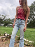 Zilker Ruffle Top-  Reversible Horses