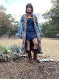 Blanket Coat- Blue floral