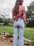 Zilker Ruffle Top-  Reversible Horses