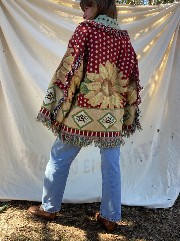 Blanket Coat- Sunflowers and Bees
