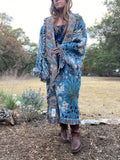 Blanket Coat- Blue floral