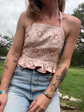 Zilker Ruffle Top-  Reversible Horses