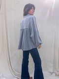 Blue Flowy Top