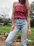 Zilker Ruffle Top-  Reversible Horses