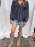 Silver Flowy Top
