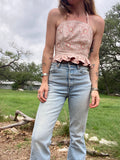 Zilker Ruffle Top-  Reversible Horses