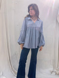 Blue Flowy Top