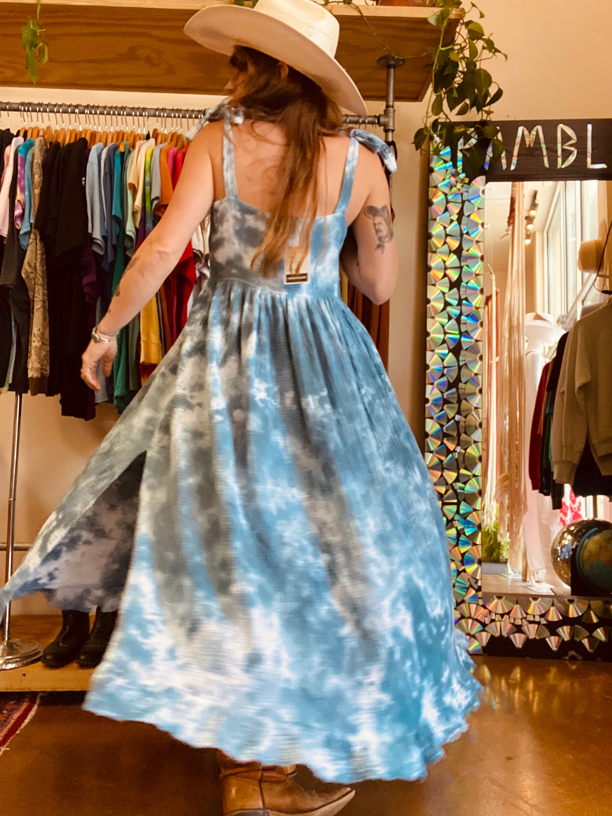 blue bayou dress Blue Bayou's light, soft printed chiffon will have you walking on air . Model: @katelouisegibson . . . . . #bride #wedding #gown #somethingblue #boho #engaged