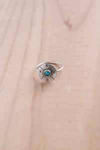 Compass turquoise silver sterling north south east west southwest boho station 19 designs ring pendant statement