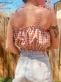 Frio Top- Orange Gingham