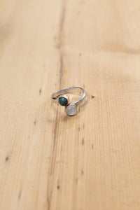 Turquoise and Moonstone Wrap Ring