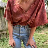Alliene Boxy Top- Red Clay