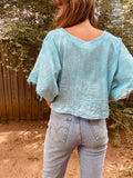 Alliene Boxy Top- Turquoise